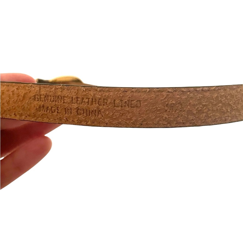 Unbranded Women’s Brown Croc Pattern Leather Belt Approx 31”-32” to middle hole - Picture 5 of 9